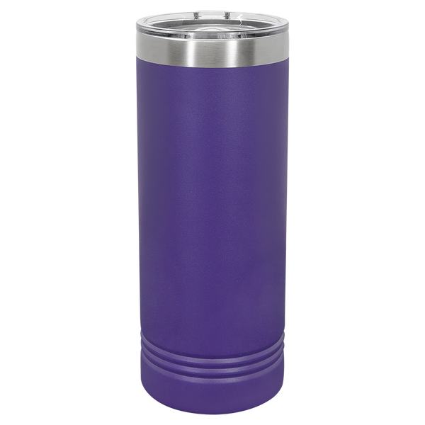 Purple with Silver Engraving 22 Oz Skinny Tumbler - Laser Engraved Drinkware