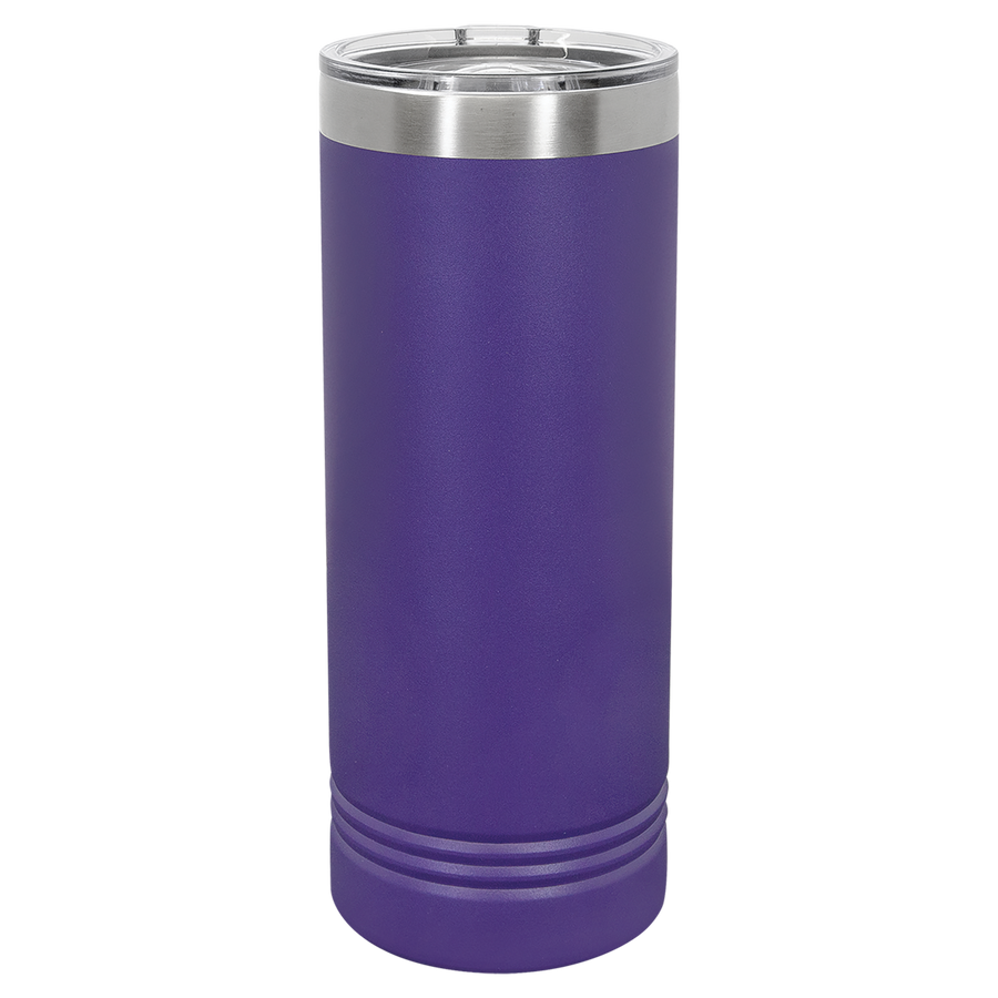 Purple with Silver Engraving 22 Oz Skinny Tumbler - Laser Engraved Drinkware