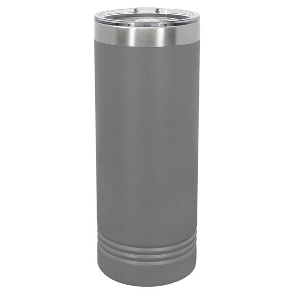 Dark Gray with Silver Engraving 22 Oz Skinny Tumbler - Laser Engraved Drinkware