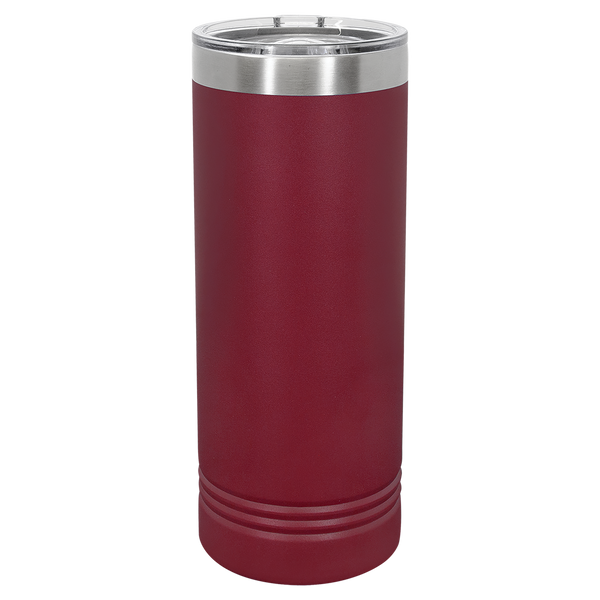 Maroon with Silver Engraving 22 Oz Skinny Tumbler - Laser Engraved Drinkware