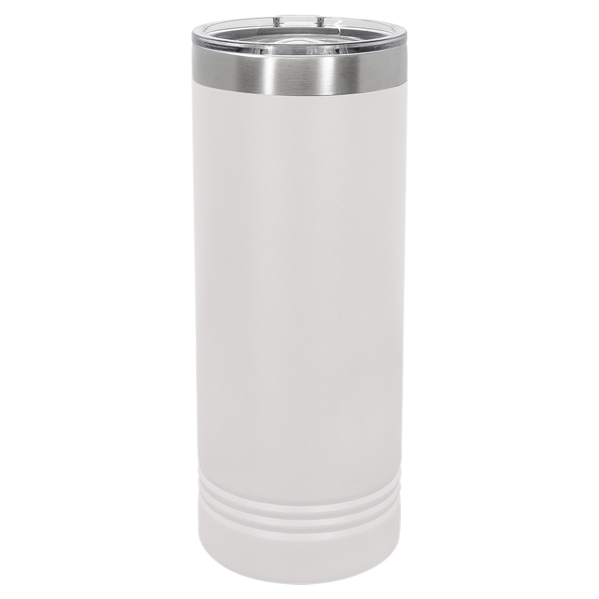 White with Silver Engraving 22 Oz Skinny Tumbler - Laser Engraved Drinkware