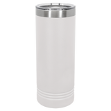 White with Silver Engraving 22 Oz Skinny Tumbler - Laser Engraved Drinkware