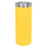 Yellow with Silver Engraving 22 Oz Skinny Tumbler - Laser Engraved Drinkware
