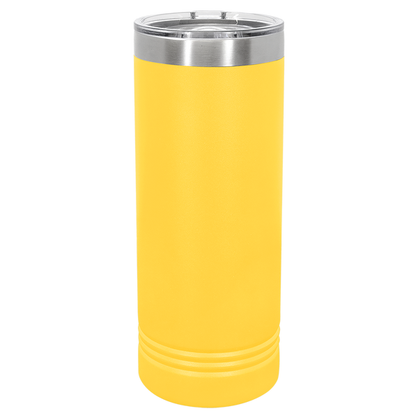 Yellow with Silver Engraving 22 Oz Skinny Tumbler - Laser Engraved Drinkware