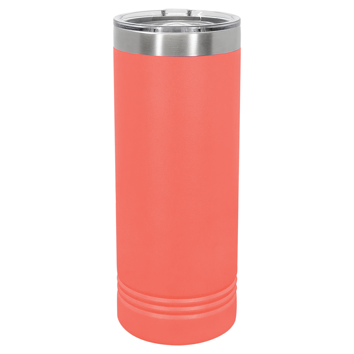 Coral with Silver Engraving 22 Oz Skinny Tumbler - Laser Engraved Drinkware