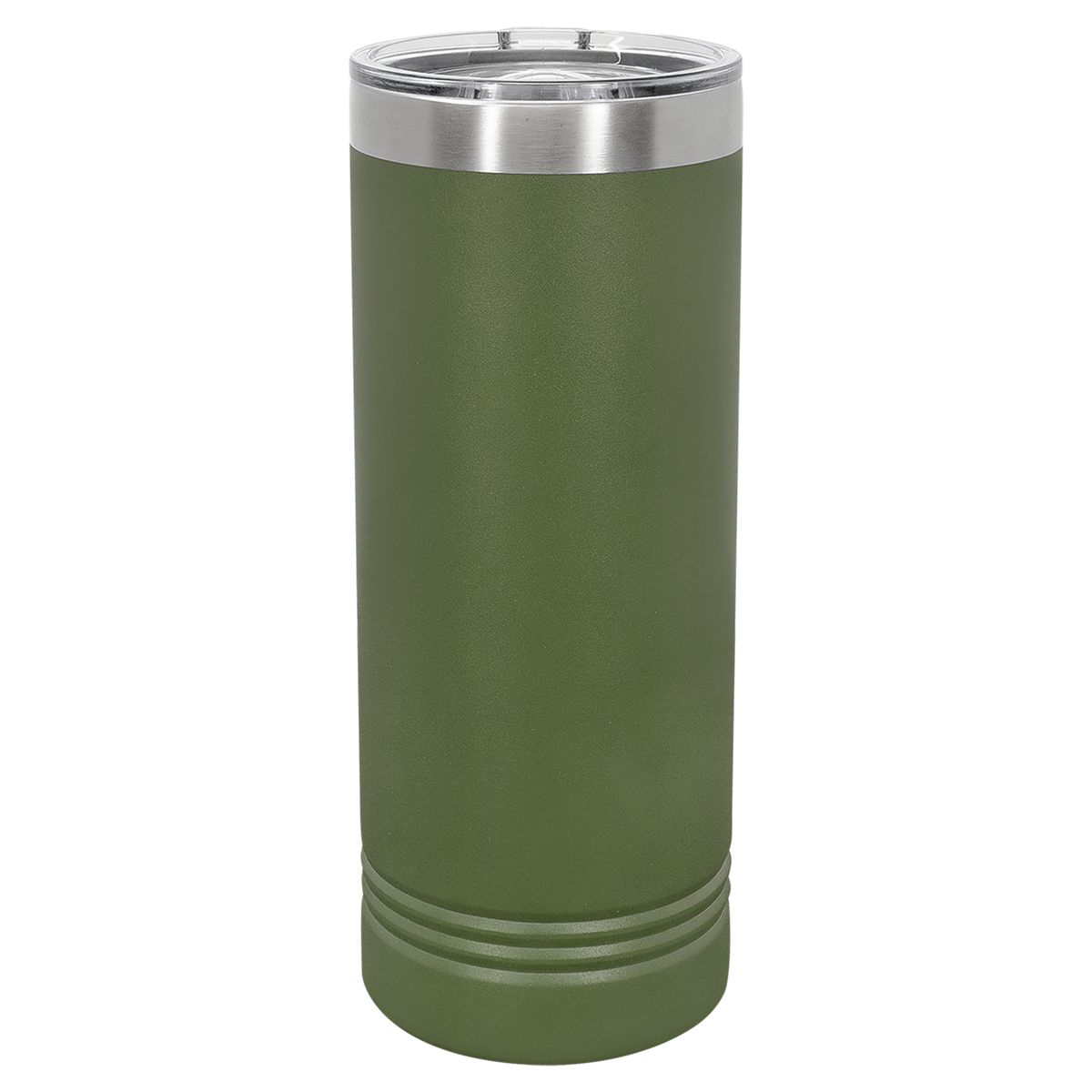 Olive Green with Silver Engraving 22 Oz Skinny Tumbler - Laser Engraved Drinkware