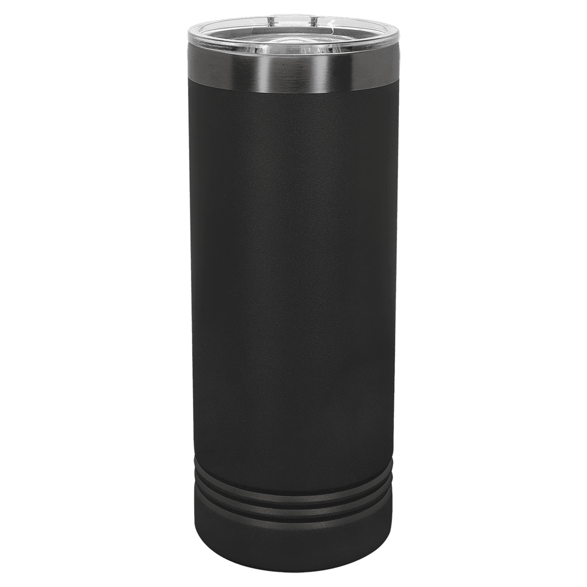 22oz Black-Ghost ION-Plated Skinny Tumbler with Sliding Lid - Laser Engraved Drinkware