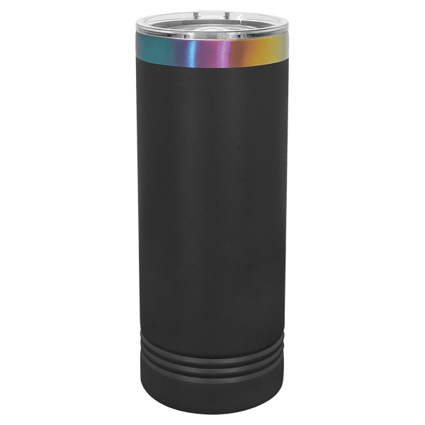 22oz Black-Prism ION-Plated Skinny Tumbler with Sliding Lid - Laser Engraved Drinkware