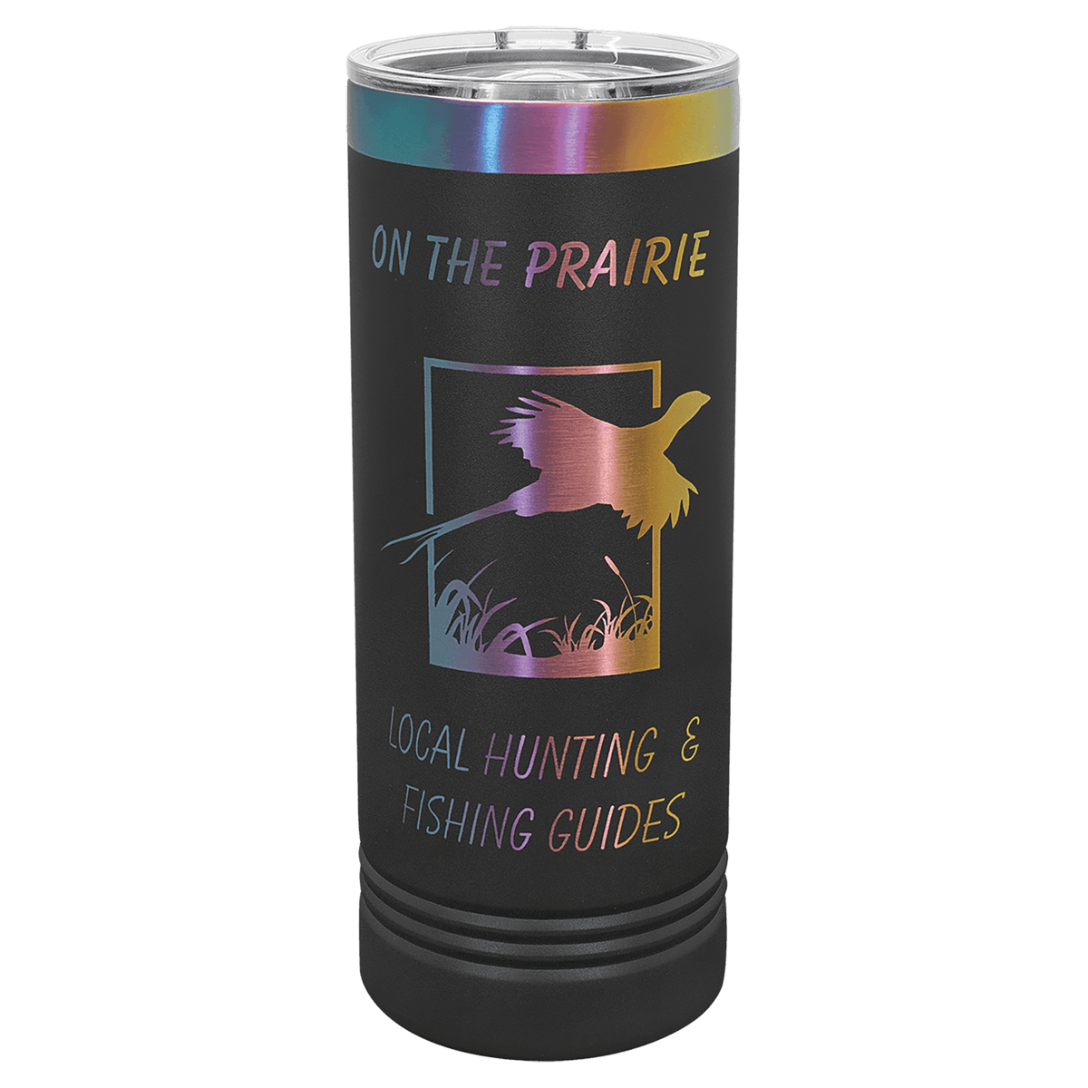22oz Black-Prism ION-Plated Skinny Tumbler with Sliding Lid - Laser Engraved Drinkware