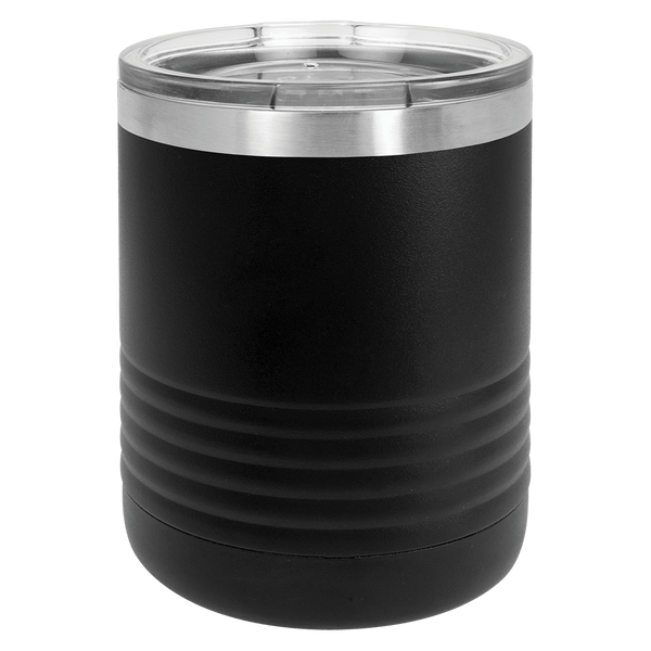 Black with Silver Engraving 10oz Tumbler - Laser Engraved Drinkware