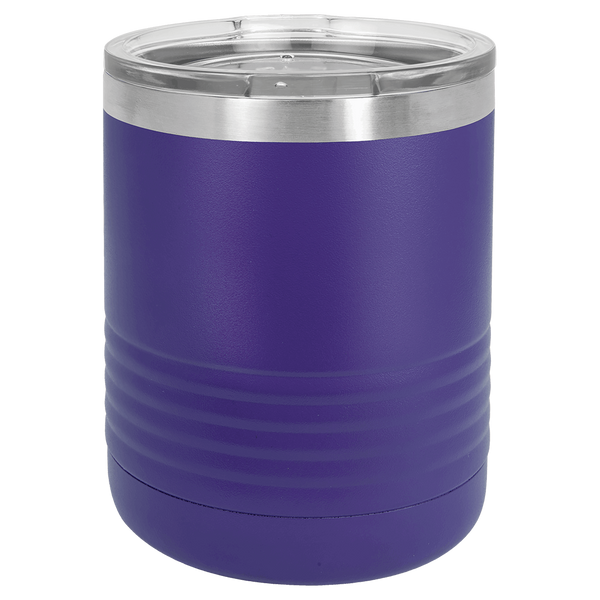 Purple with Silver Engraving 10oz Tumbler - Laser Engraved Drinkware