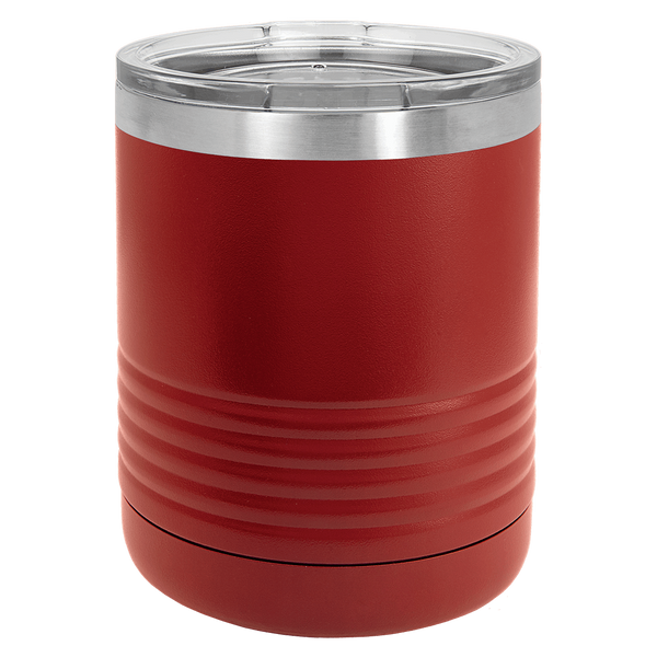 Maroon with Silver Engraving 10oz Tumbler - Laser Engraved Drinkware