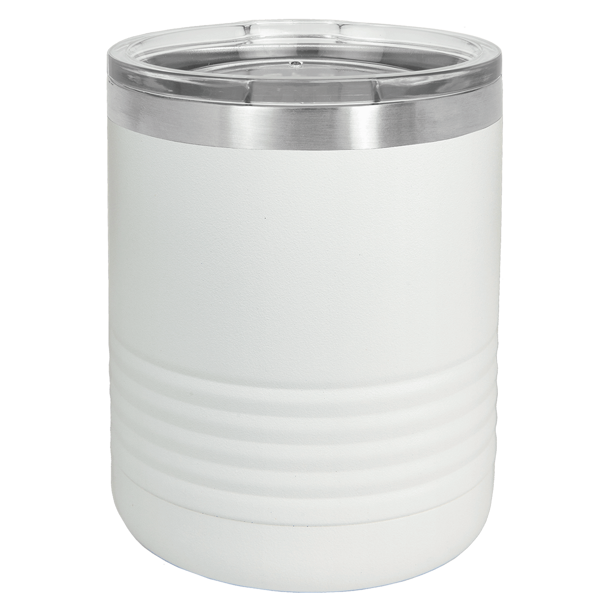 White with Silver Engraving 10oz Tumbler - Laser Engraved Drinkware
