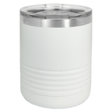 White with Silver Engraving 10oz Tumbler - Laser Engraved Drinkware