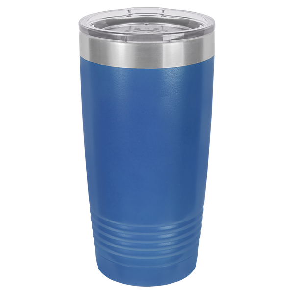 Blue with Silver Engraving 20 Oz Tumbler - Laser Engraved Drinkware
