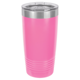 Pink with Silver Engraving 20 Oz Tumbler - Laser Engraved Drinkware