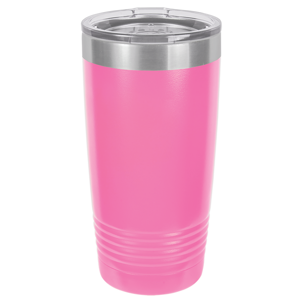 Pink with Silver Engraving 20 Oz Tumbler - Laser Engraved Drinkware