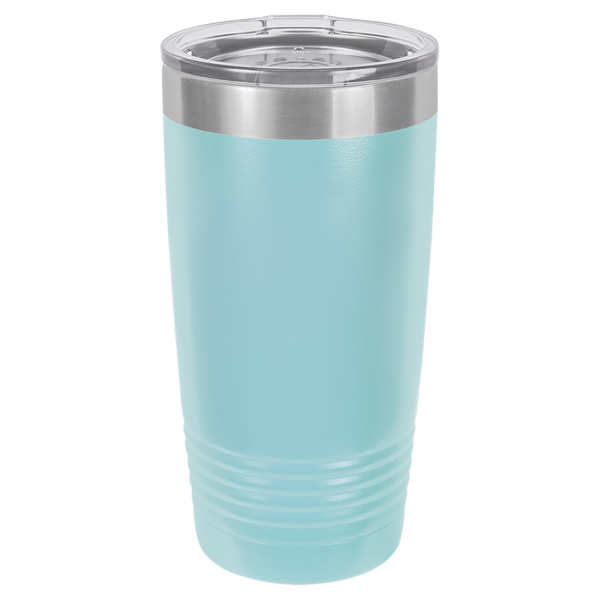 Light Blue with Silver Engraving 20 Oz Tumbler - Laser Engraved Drinkware