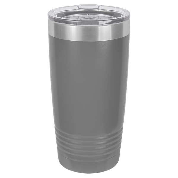Dark Gray with Silver Engraving 20 Oz Tumbler - Laser Engraved Drinkware