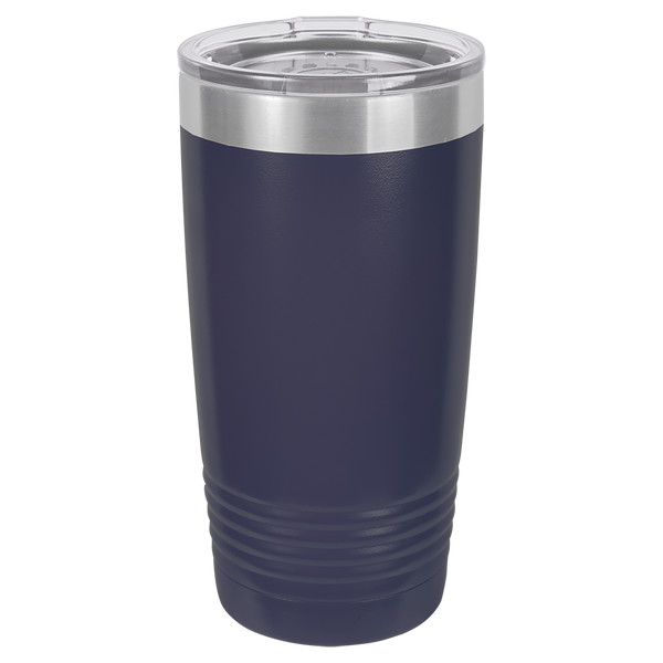 Navy Blue with Silver Engraving 20 Oz Tumbler - Laser Engraved Drinkware