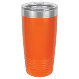 Orange with Silver Engraving 20 Oz Tumbler - Laser Engraved Drinkware