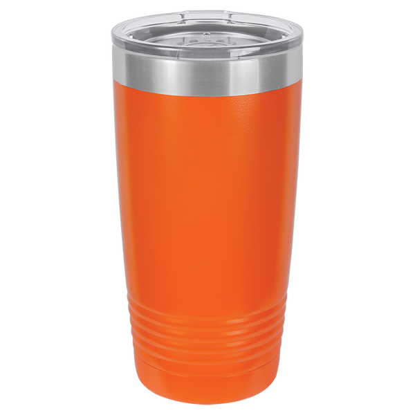 Orange with Silver Engraving 20 Oz Tumbler - Laser Engraved Drinkware