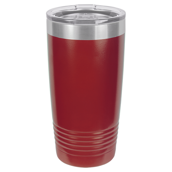 Maroon with Silver Engraving 20 Oz Tumbler - Laser Engraved Drinkware