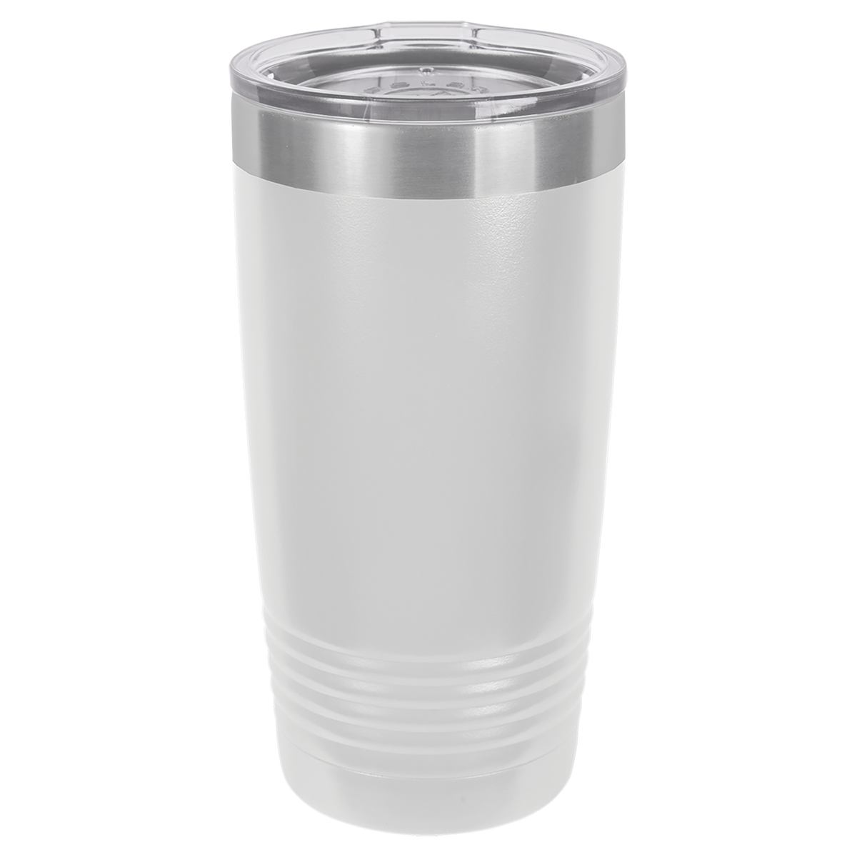 White with Silver Engraving 20 Oz Tumbler - Laser Engraved Drinkware