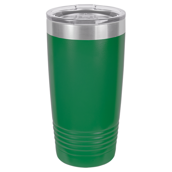 Green with Silver Engraving 20 Oz Tumbler - Laser Engraved Drinkware