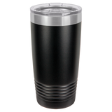 Black with Silver Engraving 20 Oz Tumbler - Laser Engraved Drinkware