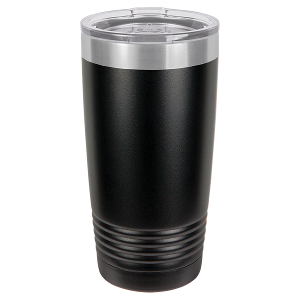 Black with Silver Engraving 20 Oz Tumbler - Laser Engraved Drinkware