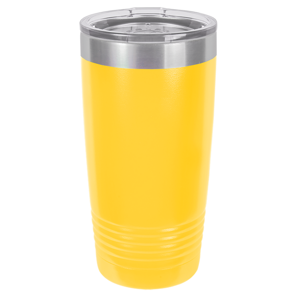 Yellow with Silver Engraving 20 Oz Tumbler - Laser Engraved Drinkware