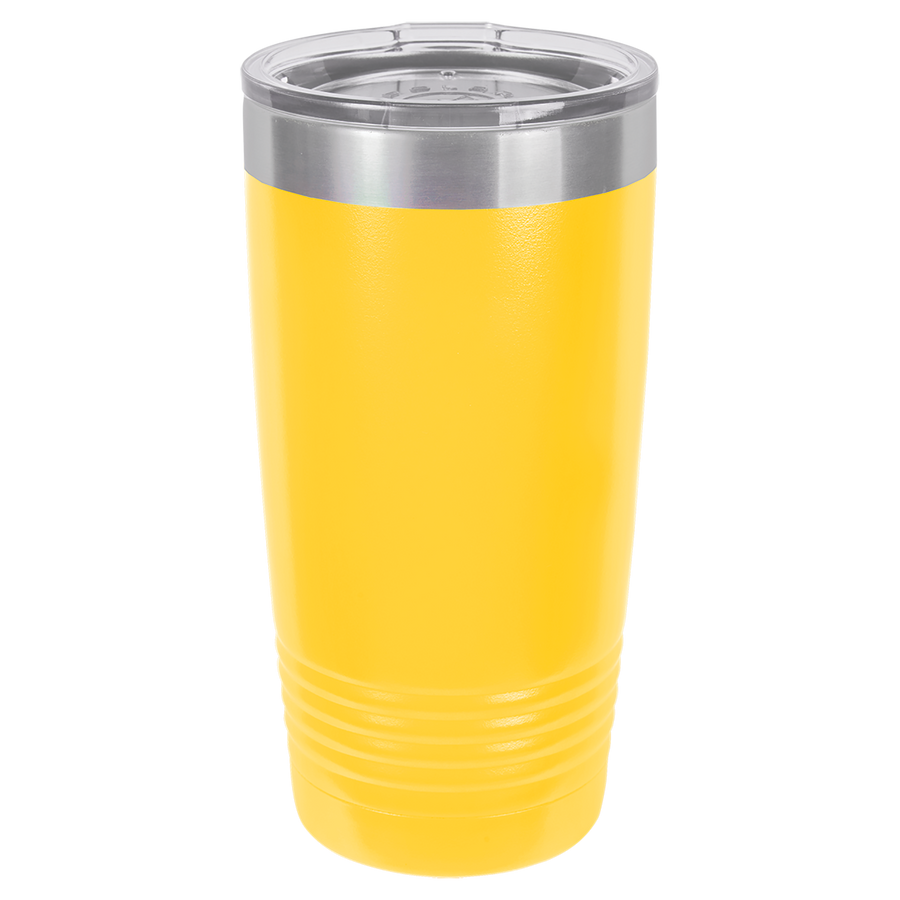 Yellow with Silver Engraving 20 Oz Tumbler - Laser Engraved Drinkware