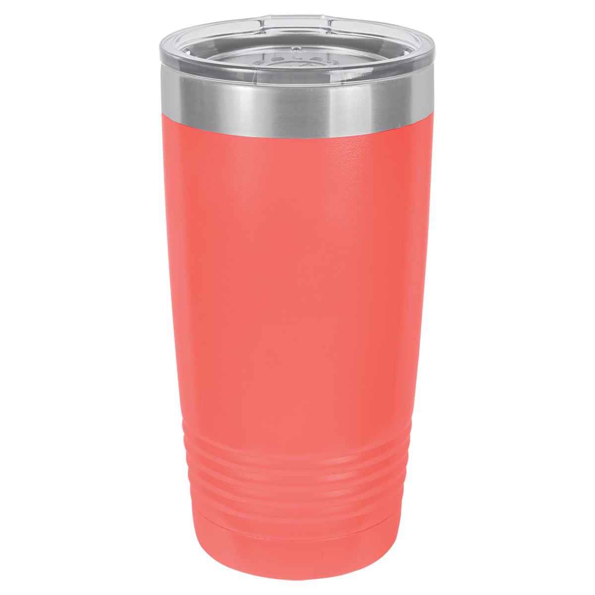 Coral with Silver Engraving 20 Oz Tumbler - Laser Engraved Drinkware