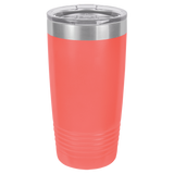 Coral with Silver Engraving 20 Oz Tumbler - Laser Engraved Drinkware