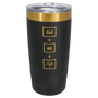 A Black LyteWork Engraving 20 oz. /Bright Gold ION-Plated Ringneck Tumbler Slider Lid