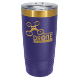 A Purple LyteWork Engraving 20 oz. /Bright Gold ION-Plated Ringneck Tumbler Slider Lid