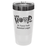 20oz White-Ghost ION-Plated Ringneck Tumbler with Sliding Lid - Laser Engraved Drinkware