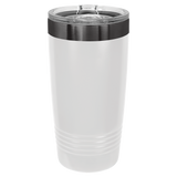 20oz White-Ghost ION-Plated Ringneck Tumbler with Sliding Lid - Laser Engraved Drinkware