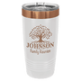 20oz White-Rose Gold ION-Plated Ringneck Tumbler with Sliding Lid - Laser Engraved Drinkware