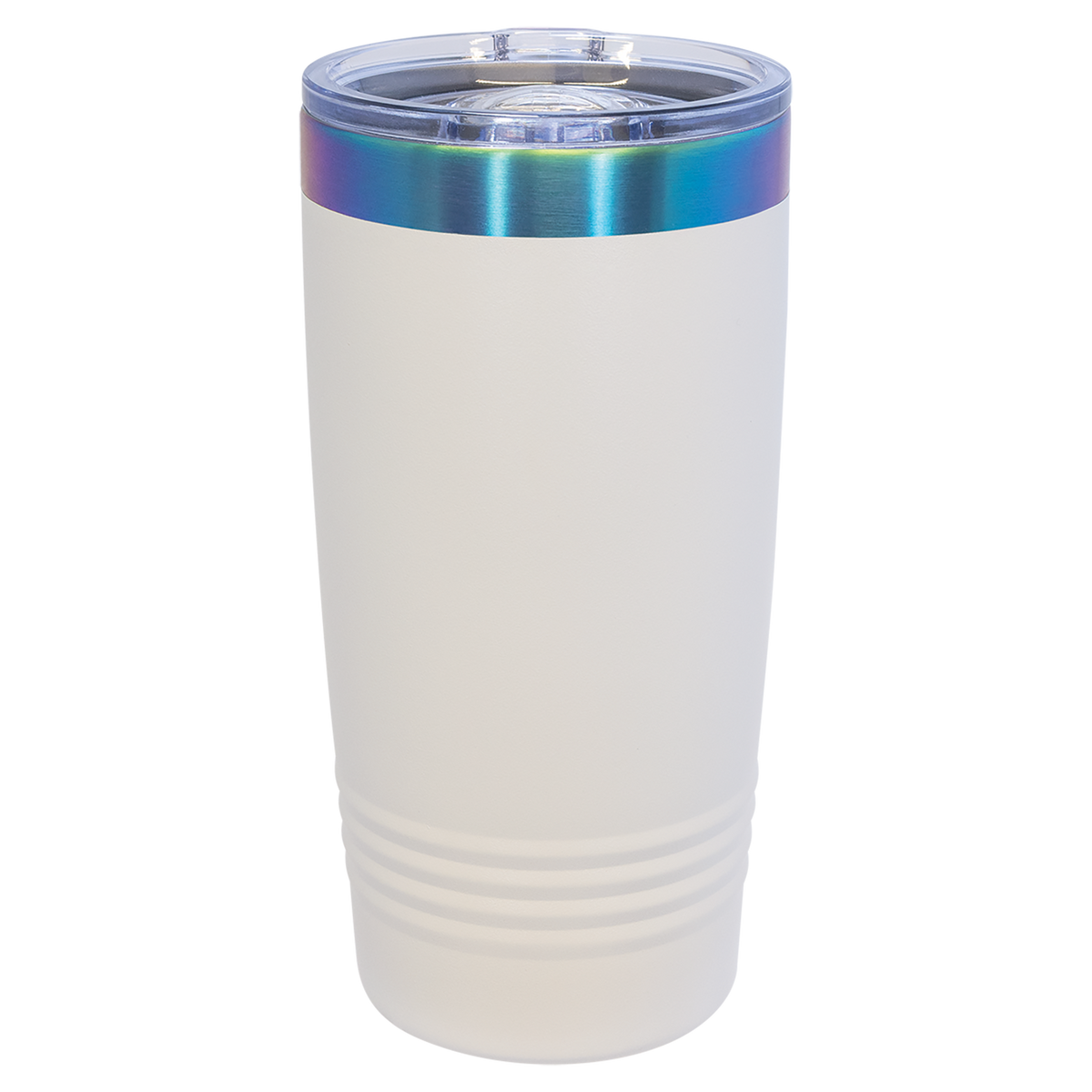 20oz White-Prism ION-Plated Ringneck Tumbler with Sliding Lid - Laser Engraved Drinkware