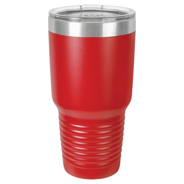 Red with Silver Engraving 30 Oz Tumbler - Laser Engraved Drinkware