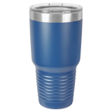 Blue with Silver Engraving 30 Oz Tumbler - Laser Engraved Drinkware