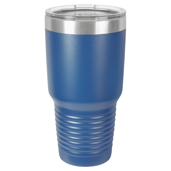 Blue with Silver Engraving 30 Oz Tumbler - Laser Engraved Drinkware