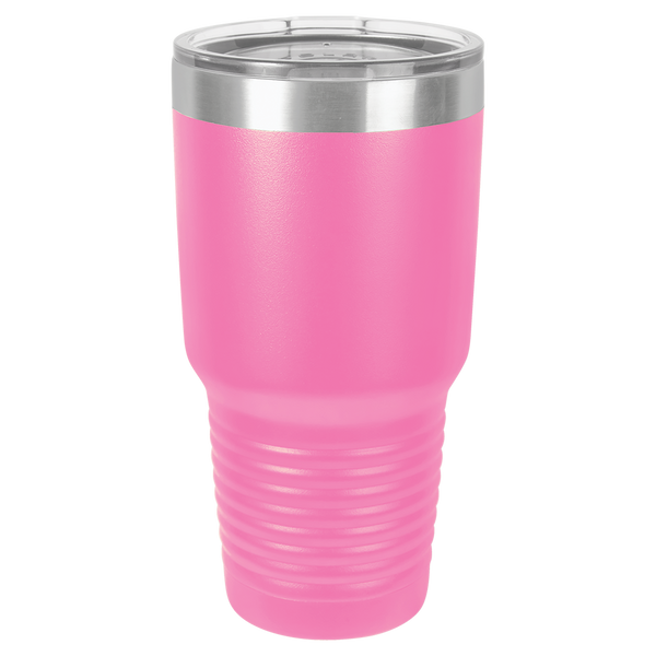 Pink with Silver Engraving 30 Oz Tumbler - Laser Engraved Drinkware