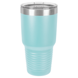 Light Blue with Silver Engraving 30 Oz Tumbler - Laser Engraved Drinkware