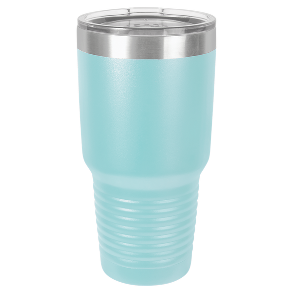 Light Blue with Silver Engraving 30 Oz Tumbler - Laser Engraved Drinkware