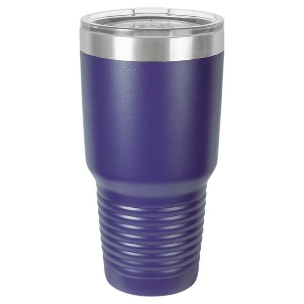 Purple with Silver Engraving 30 Oz Tumbler - Laser Engraved Drinkware