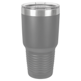 Dark Gray with Silver Engraving 30 Oz Tumbler - Laser Engraved Drinkware