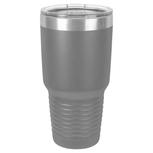 Dark Gray with Silver Engraving 30 Oz Tumbler - Laser Engraved Drinkware